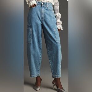 Le Jean Goldie Mid-Rise Balloon Cargo Jeans size 30 Anthropologie relaxed